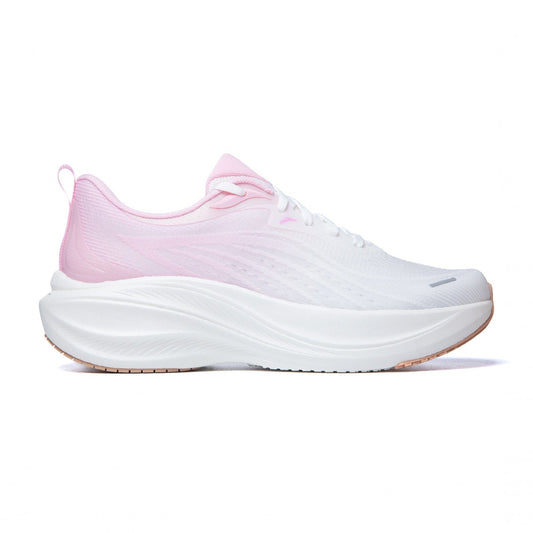 Anta Womens Petal Running Shoes in Pink and White