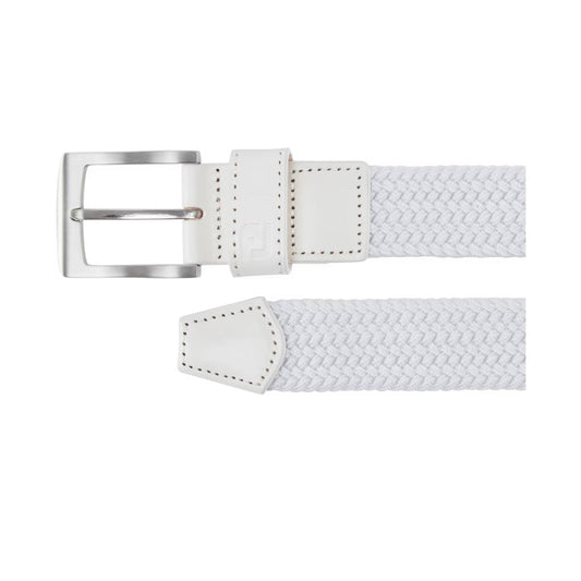 Footjoy Mens Braided Belt White