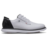 Footjoy Mens Traditions Blucher Golf Shoes in White Black and Red