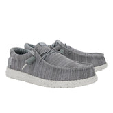 Hey Dude Mens Wally Stretch Mesh lifestyle slip on shoes in Dark Grey