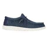 Hey Dude Mens Wally Stretch Mesh Lifestyle Shoes in Navy