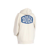 Hey Dude Unisex Back logo Hoodie in Turtle Dove