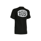 Hey Dude Unisex Back logo Tee in Black