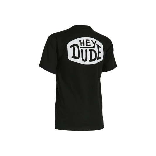 Hey Dude Unisex Back logo Tee in Black