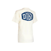 Hey Dude Unisex Back logo Tee in Turtle Dove