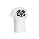 Hey Dude Unisex Back logo Tee in White