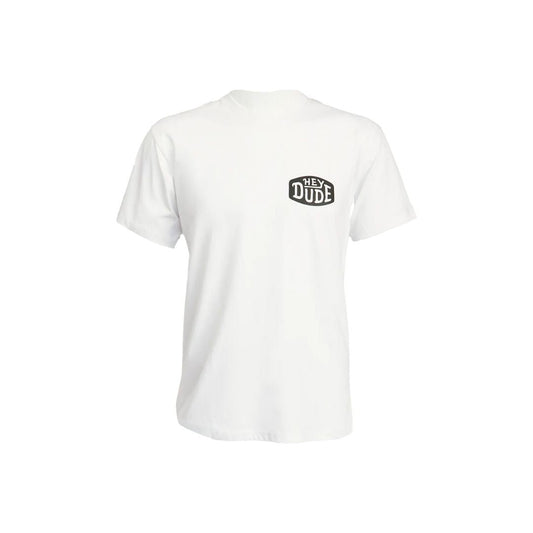 Hey Dude Unisex Front logo Tee in White