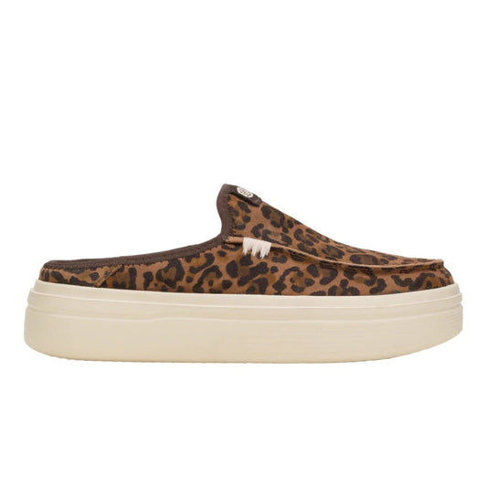 Hey Dude Womens Austin Lift Classic Lifestyle Shoes in Brown Leopard