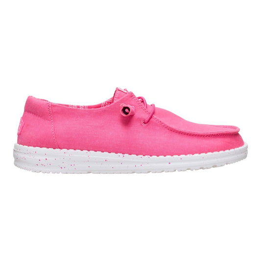 Hey Dude Womens Wendy Canvas Lifestyle Shoes in Fandango Pink