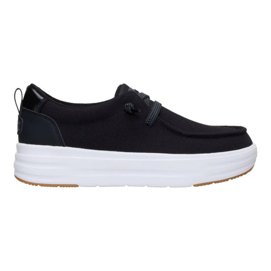 Hey Dude Womens Wendy Nova Jersey Lifestyle Shoes in Black