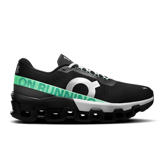 On Men's Cloud Monster 2 running shoes in Black & Glacier