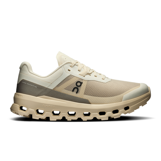 On Women's Cloud Vista 2 trail shoes in Cream & Desert
