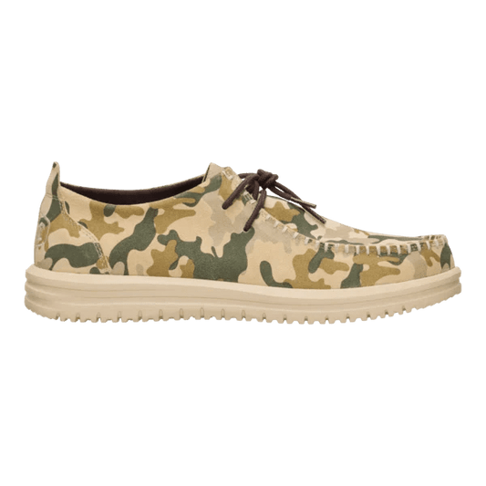 Hey Dude Mens Wally NXT Moc Camo Suede Boulder Tan Multi
