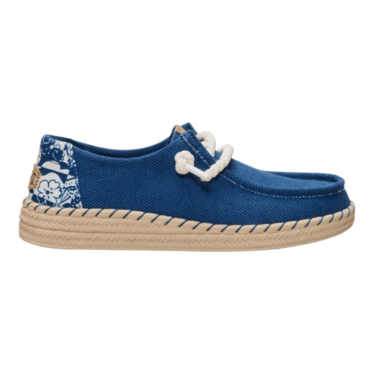 Hey Dude Womens Wendy Espadrille Hibiscus Ensign Blue