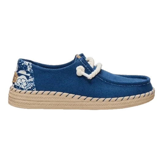 Hey Dude Womens Wendy Espadrille Hibiscus Ensign Blue