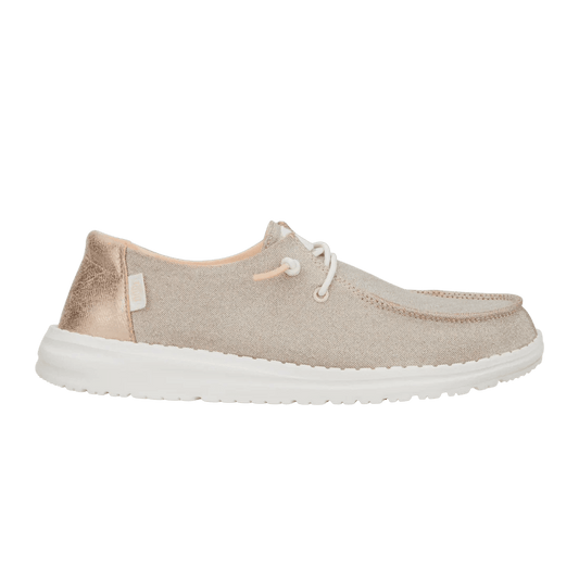Hey Dude Womens Wendy Metallic Sparkle Rose Gold