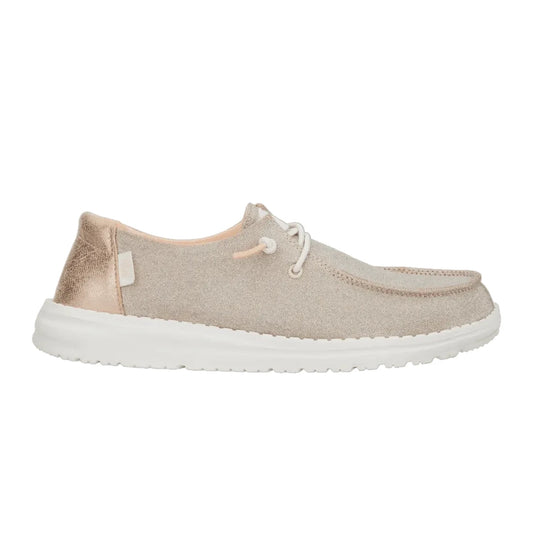 Hey Dude Womens Wendy Metallic Sparkle Rose Gold