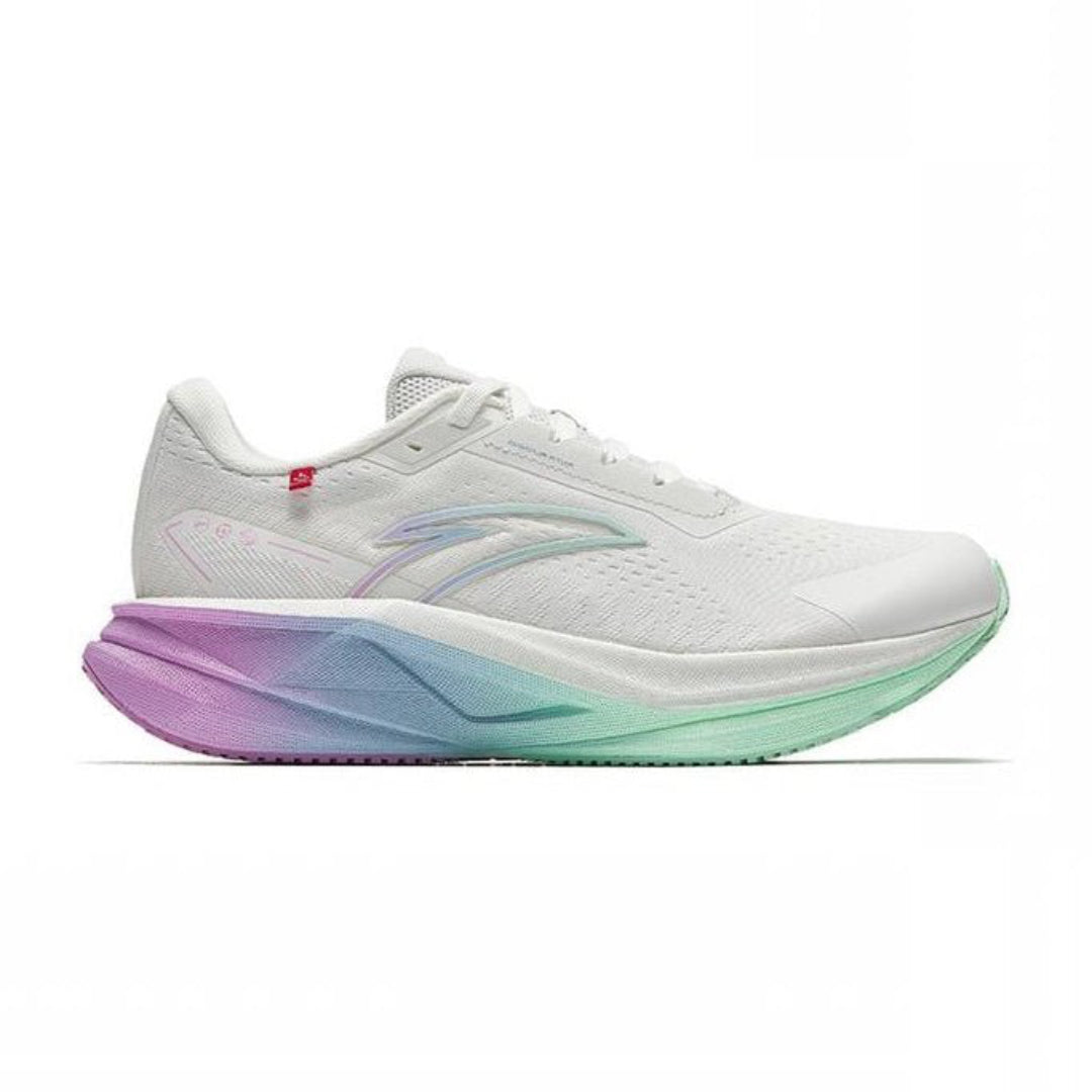 Anta Womens Bellero 3.0 SE Running Shoes in White, Purple and Green