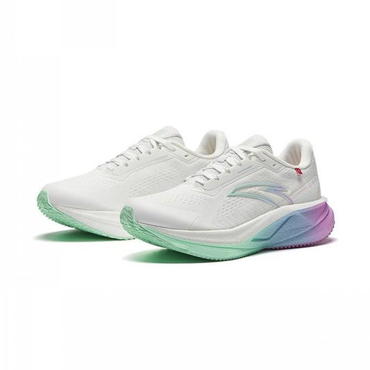 Anta Womens Bellero 3.0 SE Running Shoes in White, Purple and Green