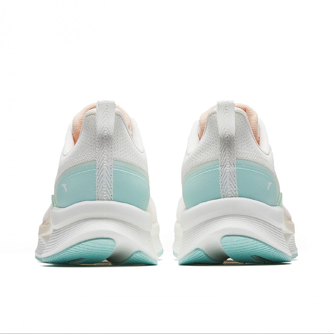 Anta Womens Flashlite Cool Running Shoes in White, Orange and Mint