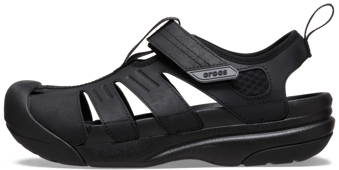Crocs Mens Yukon Fisherman Sandal in Black
