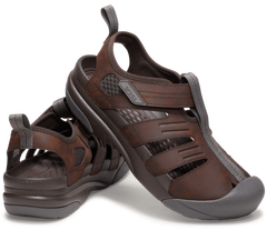 Crocs Mens Yukon Fisherman Sandal in Espresso