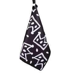 Crown Golf Towel in black & white