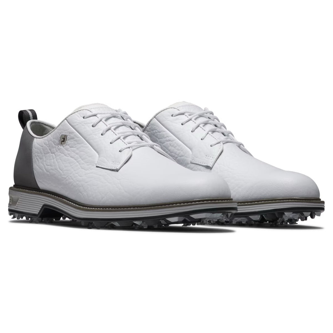 Footjoy Mens Field LX Premiere Golf Shoes Wide in White and Grey