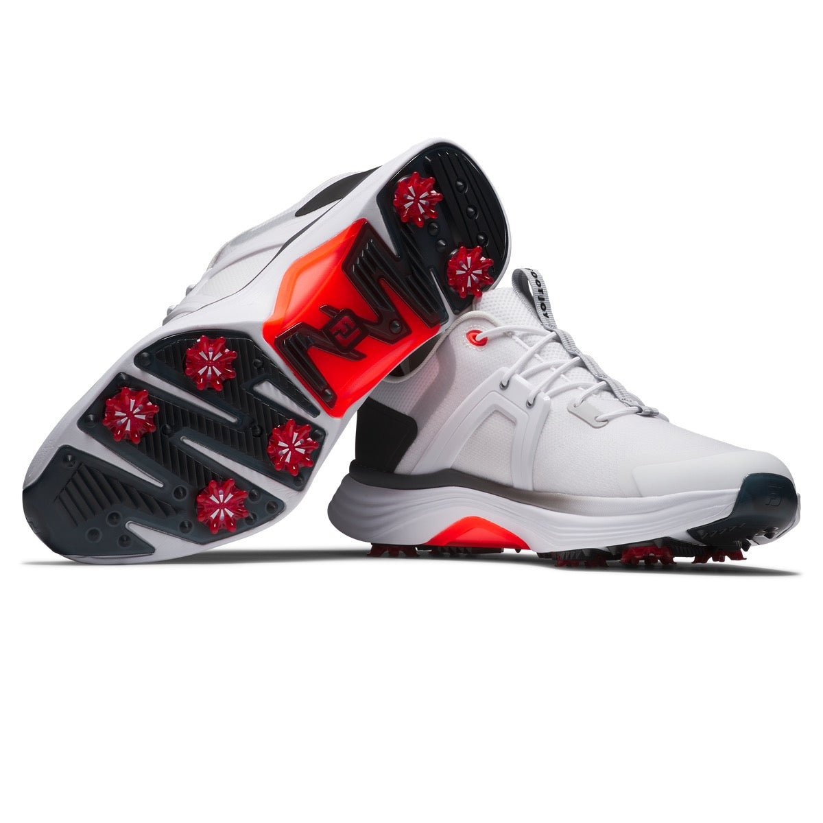 Footjoy Mens Hyperflex Golf Shoes Wide cut shoes in White & Red 