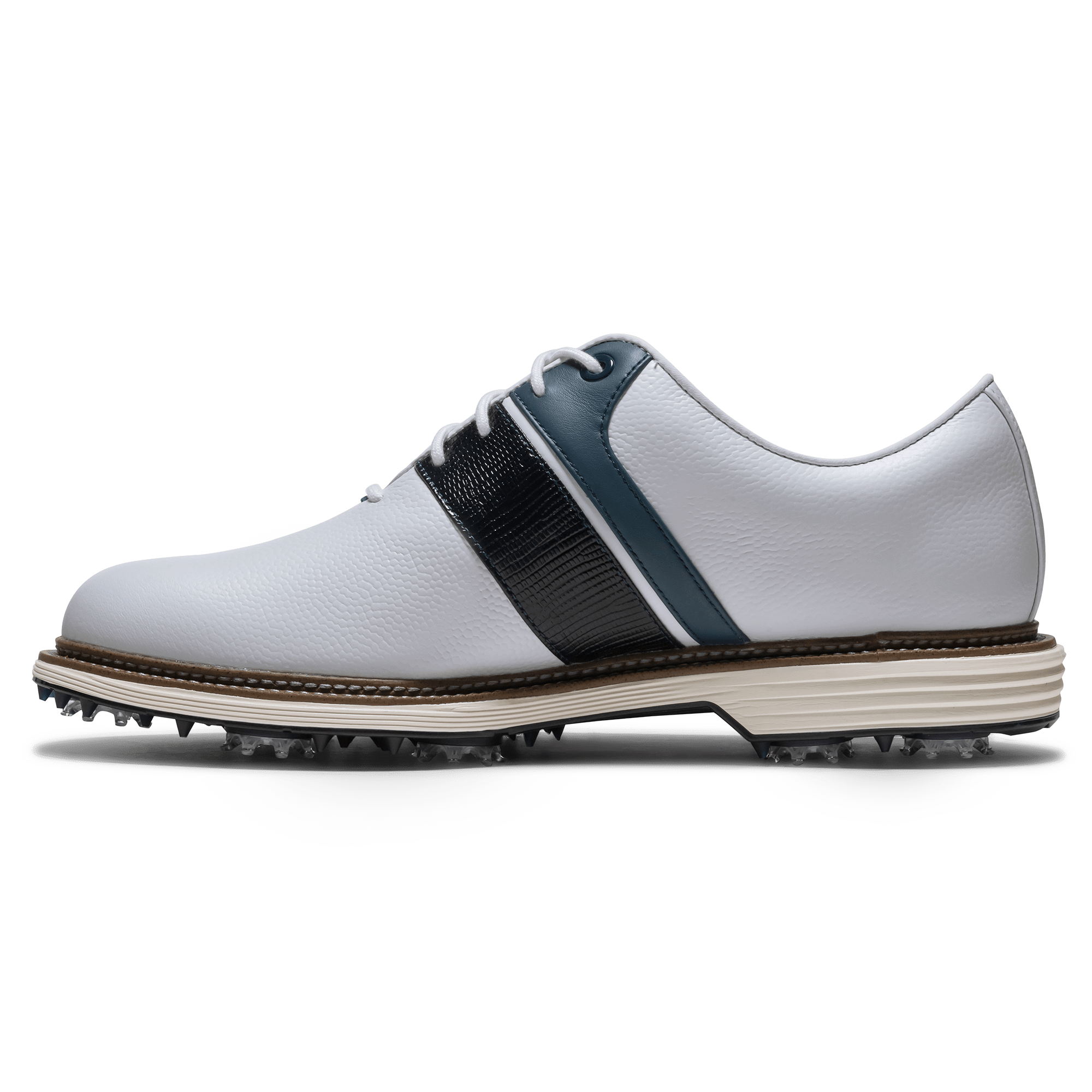 Footjoy Mens Packard Premiere Golf Shoes Wide in White Navy