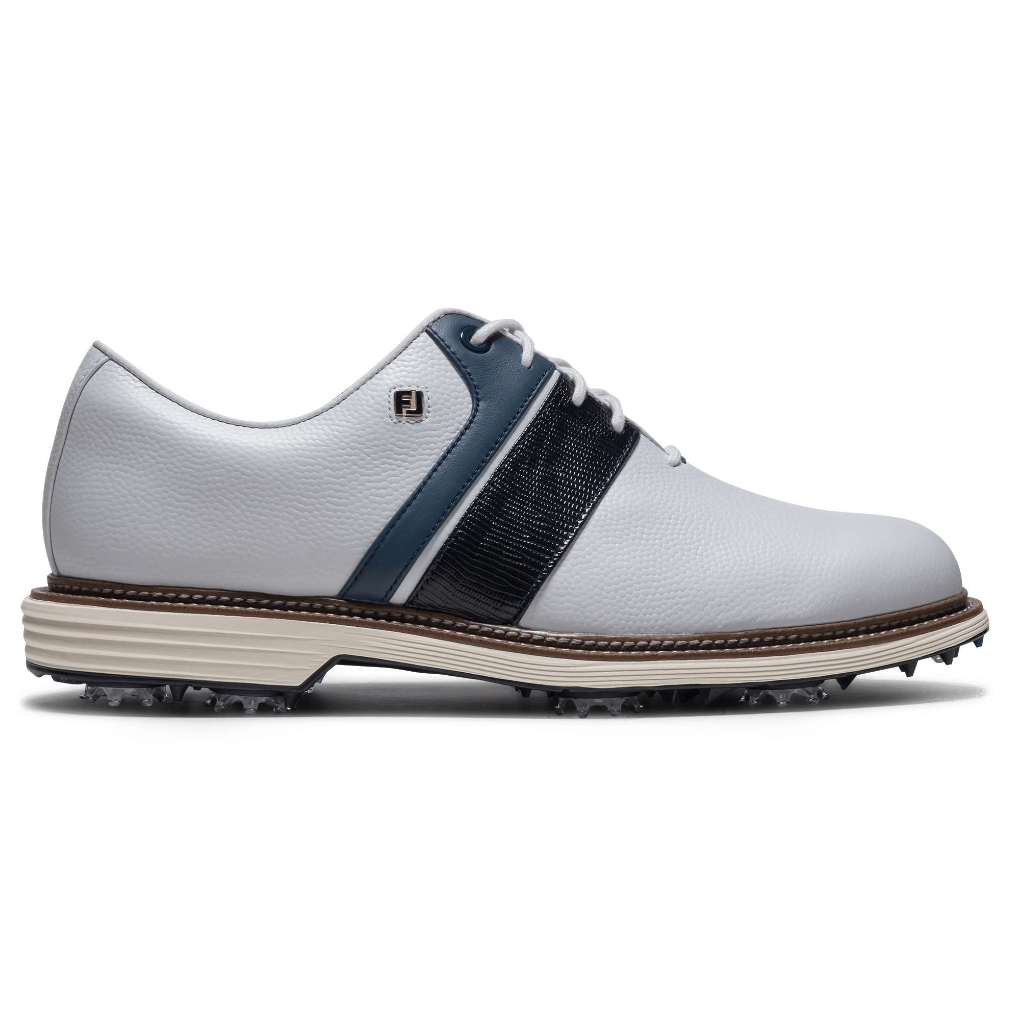 Footjoy Mens Packard Premiere Golf Shoes Wide in White Navy