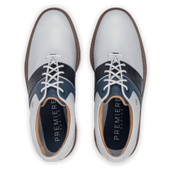 Footjoy Mens Packard Premiere Golf Shoes Wide in White Navy