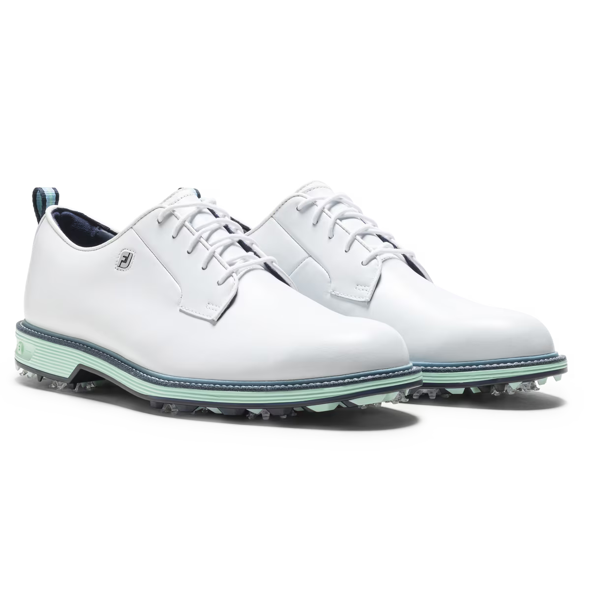 Footjoy Mens Premier Series Field Golf Shoes in White and Mint