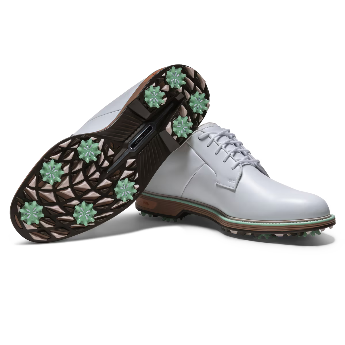 Footjoy Mens Premier Series Field Golf Shoes in White Tan Mint