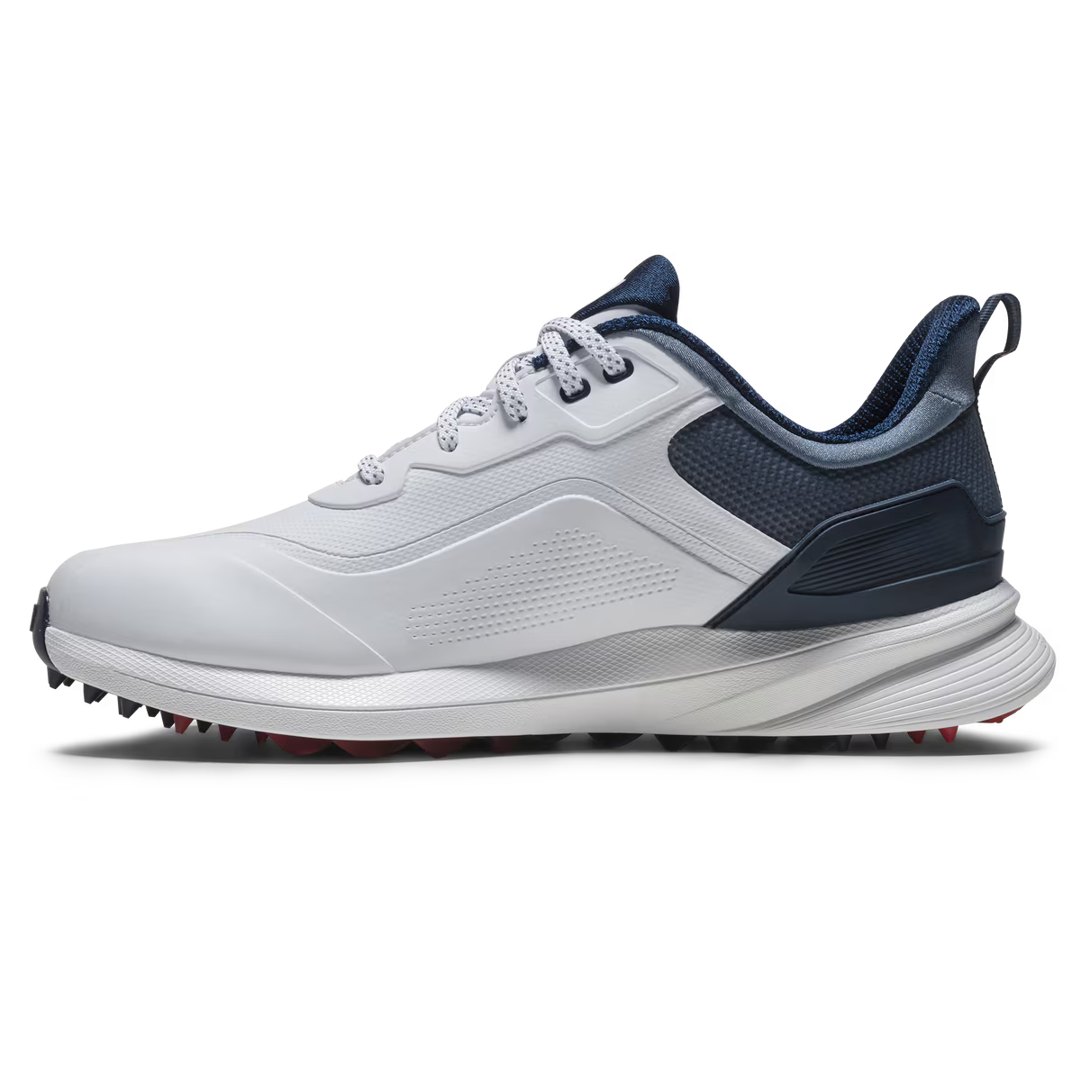 Footjoy Mens Pro SL Golf Shoes in White Blue and Red