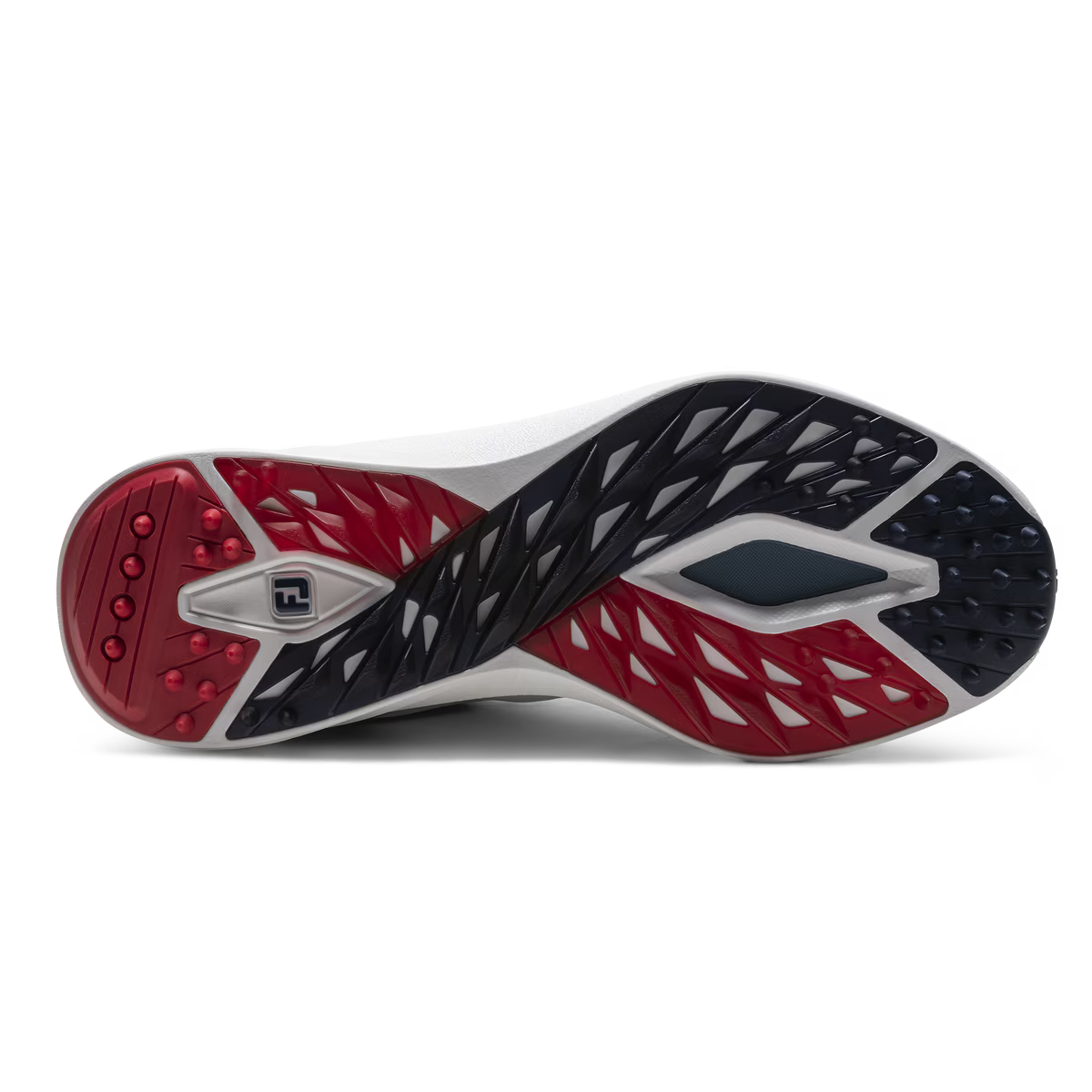 Footjoy Mens Pro SL Golf Shoes in White Blue and Red