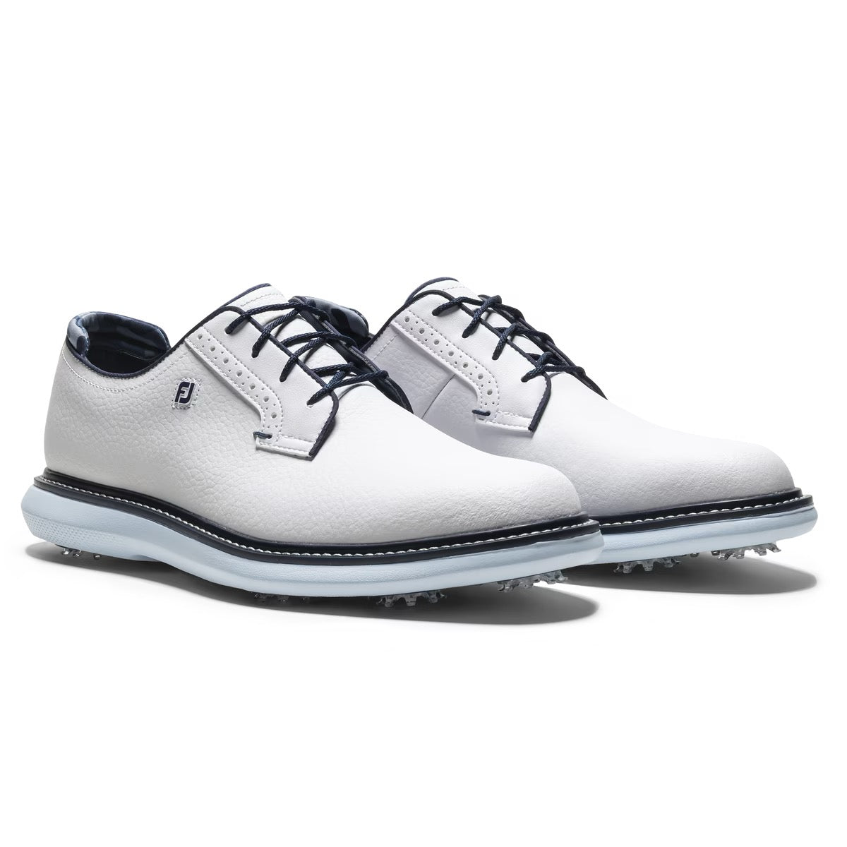 Footjoy Mens Traditions Blucher Golf Shoes Medium cut shoes in white & blue
