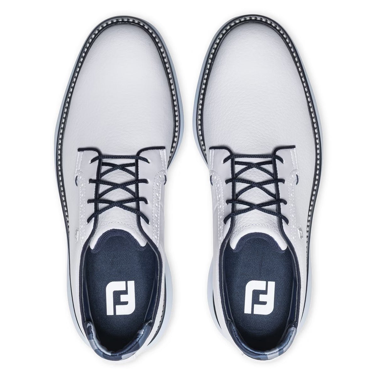 Footjoy Mens Traditions Blucher Golf Shoes Medium cut shoes in white & blue