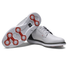 Footjoy Mens Traditions Blucher Golf Shoes in White Black and Red