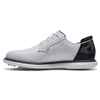 Footjoy Mens Traditions Blucher Golf Shoes in White Black and Red