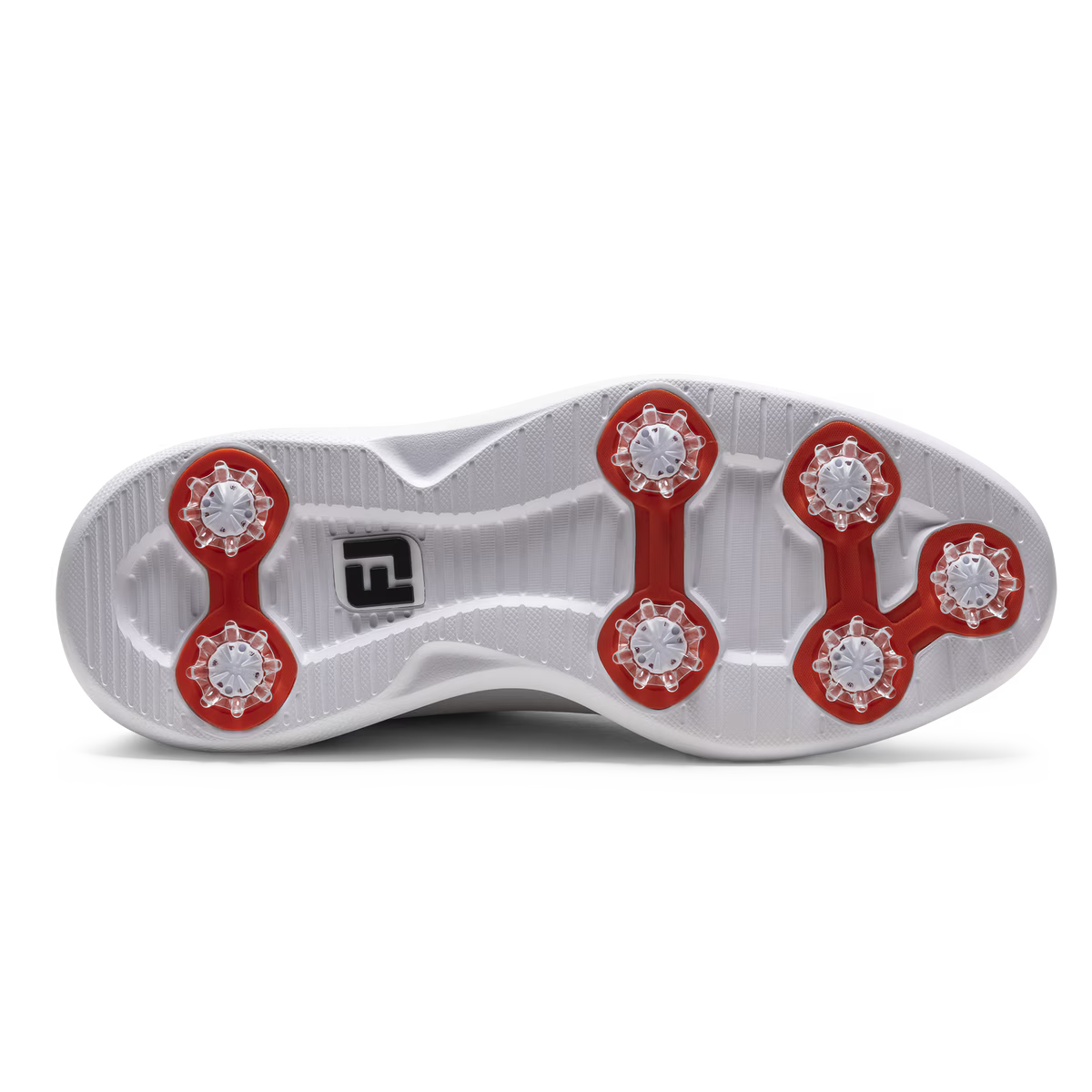 Footjoy Mens Traditions Blucher Golf Shoes in White Black and Red