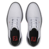 Footjoy Mens Traditions Blucher Golf Shoes in White Black and Red