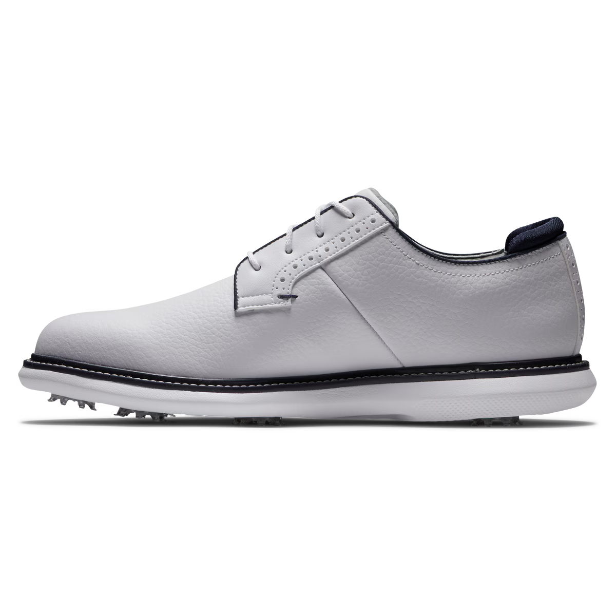 Footjoy Mens Traditions Blucher Golf Shoes in White and Navy