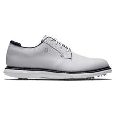 Footjoy Mens Traditions Blucher Golf Shoes in White and Navy