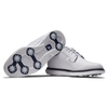 Footjoy Mens Traditions Blucher Golf Shoes in White and Navy