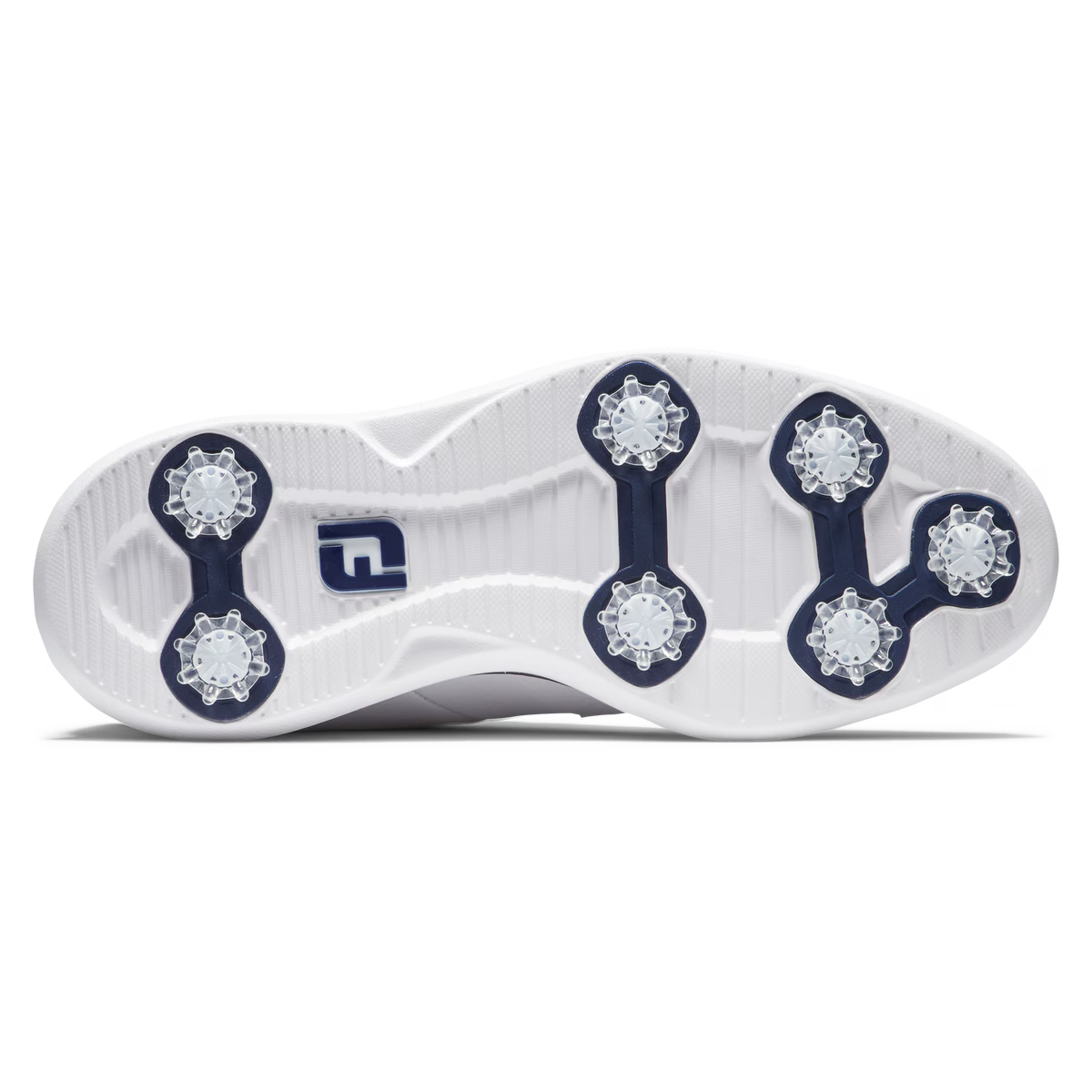 Footjoy Mens Traditions Blucher Golf Shoes in White and Navy