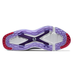 Footjoy Womens Pro SLX Spikless Golf Shoe Wide in White, Purple and Pink