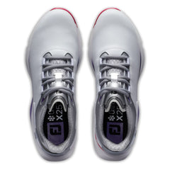 Footjoy Womens Pro SLX Spikless Golf Shoe Wide in White, Purple and Pink