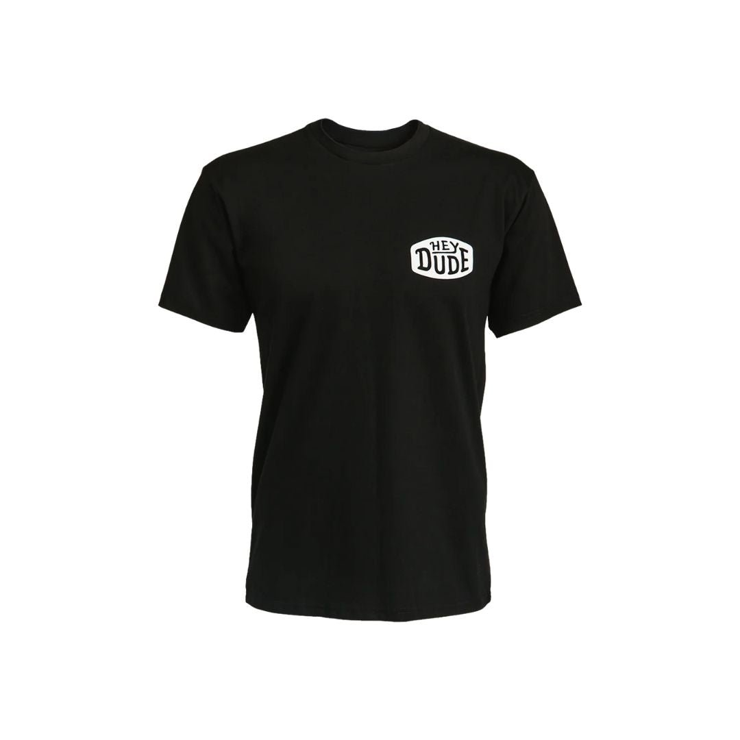 Hey Dude Unisex Front logo Tee Black