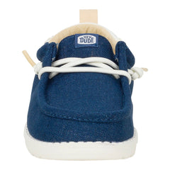 Hey Dude Boys Wally Y Summer Linen Lifestyle Shoe in Sargasso Blue & White